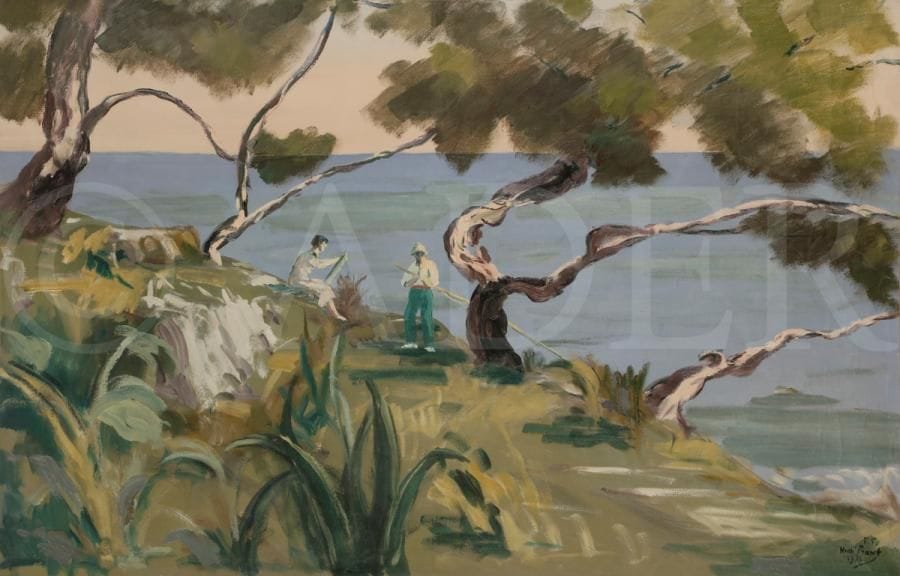 Henri FRANCK (1877-1957)
Au Cap Martin, 1936
Huile sur toile.
Signée et datée en bas à droite.
Signée et titrée au dos.
65 x 98 cm

L’œuvre est référencée dans les Archives Henri Franck sous le numéro 644.