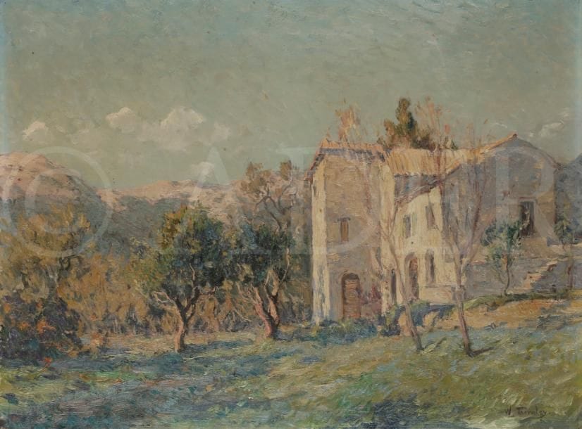 William Georges THORNLEY (1857-1935)
Mas en Provence
Huile sur toile.
Signée en bas à droite.
46 x 61 cm