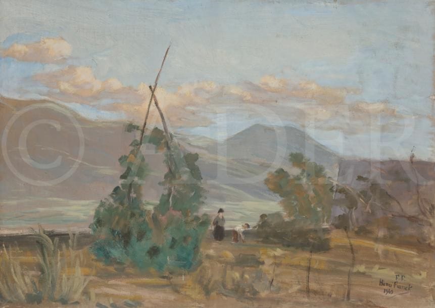 Henri FRANCK (1877-1957)
Au Jardin, Corenc, 1940
Huile sur toile.
Signée et datée en bas à droite.
Signée, datée et titrée au dos.
65 x 92 cm

L’œuvre est référencée dans les Archives Henri Franck sous le numéro 674.