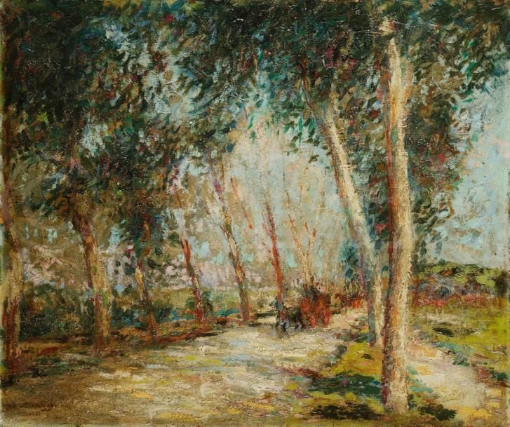 Charles VERBRUGGHE (1877-1974)
La Route (environs de Pise)
Huile sur carton.
Signée et datée en bas à gauche;
38 x 46 cm