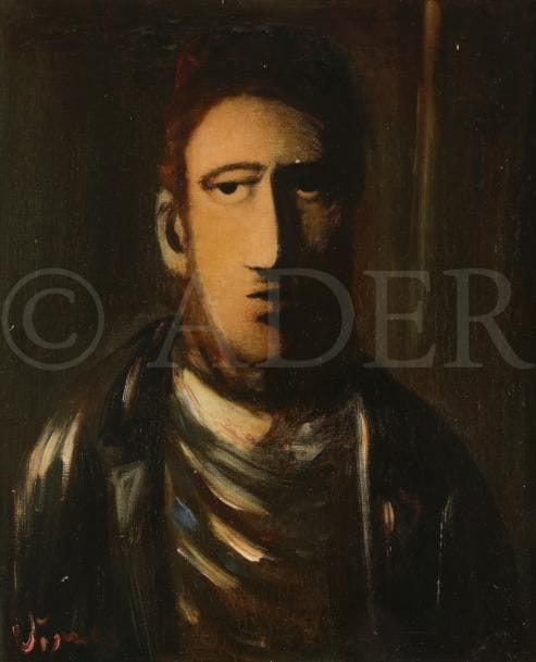 Sylvain VIGNY (1902-1970)
Portrait d’un homme juif
Huile sur toile.
Signée en bas à gauche.
(Petits accidents).
73 x 60 cm