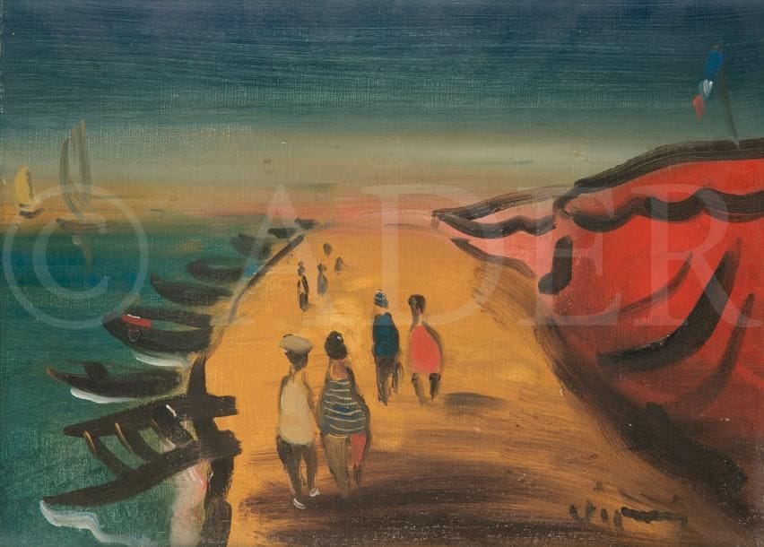 Sylvain VIGNY (1902-1970)
Bord de mer animé
Huile sur toile.
Signée en bas à droite.
24 x 33 cm