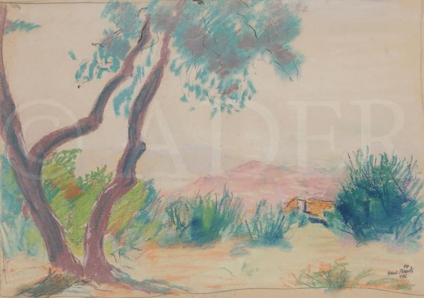 Henri FRANCK (1877-1957)
Vue prise de la Batterie de Rimiez, Nice
Pastel.
Signé et daté en bas à droite.
28.5 x 40.5 cm