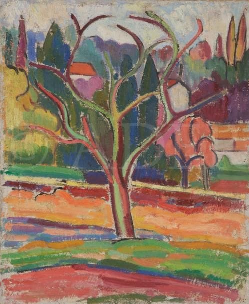 Juliette CHOPIN (né en 1931)
Printemps en Île-de-France, 1949
Huile sur toile.
Non signée
46 x 38 cm