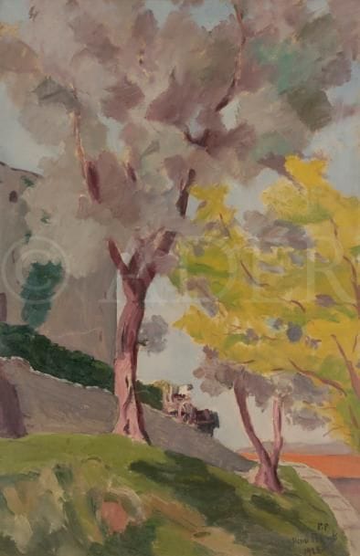 Henri FRANCK (1877-1957)
Falicon, acacias et oliviers, 1922
Huile sur toile.
Signée et datée en bas à droite.
Signée, datée et titrée au dos.
98 x 64 cm

L’œuvre est référencée dans les Archives Henri Franck sous le numéro 199.