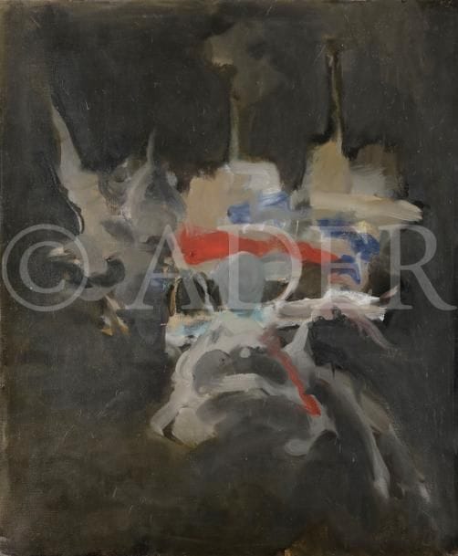 Alfred ABERDAM [polonais] (1894-1963)
Rêve rouge, 1961
Huile sur toile.
Monogrammée au dos.
65 x 54 cm
Provenance : 
Galerie Rambert, Paris (étiquette au dos).