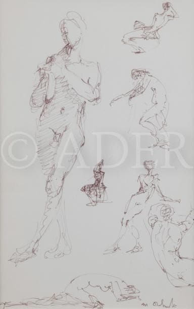 Marcel DELMOTTE (1901-1984)
Personnages
Dessin au feutre.
Signé en bas à droite.
27 x 17.5 cm