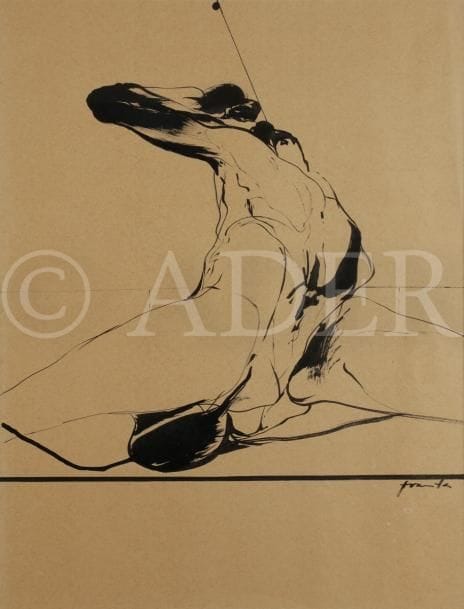 François FRANTA (né en 1930)
Grand nu assis
Dessin à l’encre.
Signée en bas à droite.
65 x 50 cm