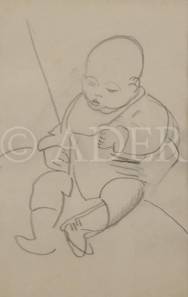 Charlotte HENSCHEL [allemande] (1905-1985)
Femme et ses enfants - Nourisson
2 dessins à mine de plomb ou fusain.
Non signés.
Portent le cachet de l’atelier au dos du montage.
26.5 x 17 cm et 26 x 16.5 cm