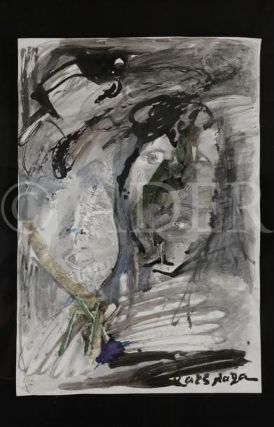 Ida KARSKAYA [russe] (1905-1990)
Deux ou trois visages, 1980
Technique mixte et collage.
Signée en bas à droite.
55 x 37 cm
Provenance : 
Galerie Limmer, Fribourg (étiquette au dos).