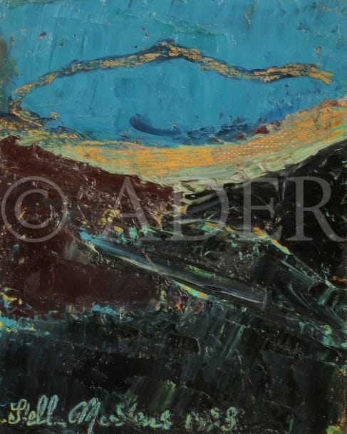 Stella MERTENS (1896-1986)
Paysage, 1973
Huile sur toile.
Signée et datée en bas à gauche.
18 x 14 cm