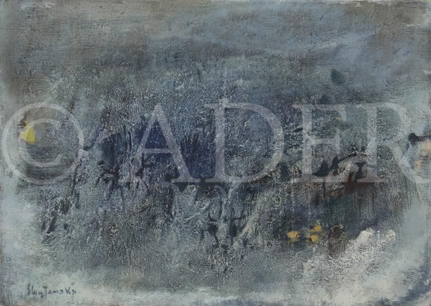 Shu TANAKA [japonais] (1908-?)
Paysage bleu
Huile sur toile.
Signée en bas à gauche.
Signée et titrée au dos.
46 x 55 cm