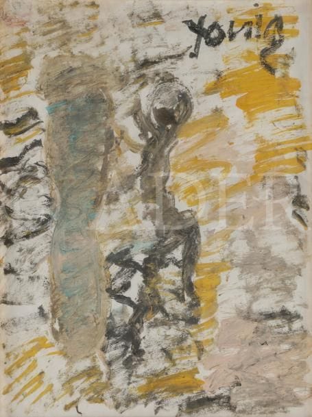 Purvis YOUNG [américain] (1943-2010)
Le Boxeur
Huile sur papier.
Signée en haut à droite.
60 x 45 cm