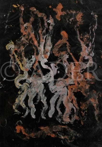 Purvis YOUNG [américain] (1943-2010)
Personnages
Huile sur toile découpée.
Signée en haut à droite.
46 x 34 cm