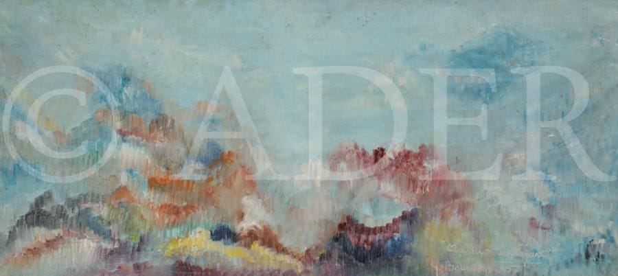 Gustave BOURGOGNE (1888-1968)
Quatuor de Mozart, 1957
Huile sur carton.
Signée, datée et titrée en bas à droite.
(Usures).
30.5 x 65.5 cm