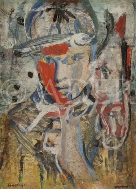 Pierre COURTENS (1921-2004)
Le Jockey
Huile sur panneau.
Signée en bas à gauche.
32 x 23.5 cm