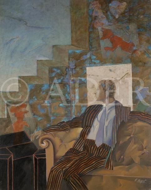 Delia CUGAT (né en 1930)
L’Étranger, 1990
Huile sur toile.
Signée en bas à droite.
Signée au dos.
92 x 73 cm
Provenance : 
Galerie de Francony, Paris.