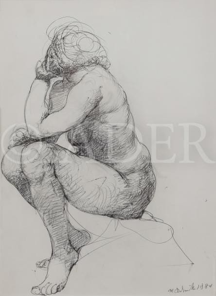 Marcel DELMOTTE (1901-1984)
Femme assise, 1984
Dessin à l’encre.
Signé et daté en bas à droite.
39 x 29 cm