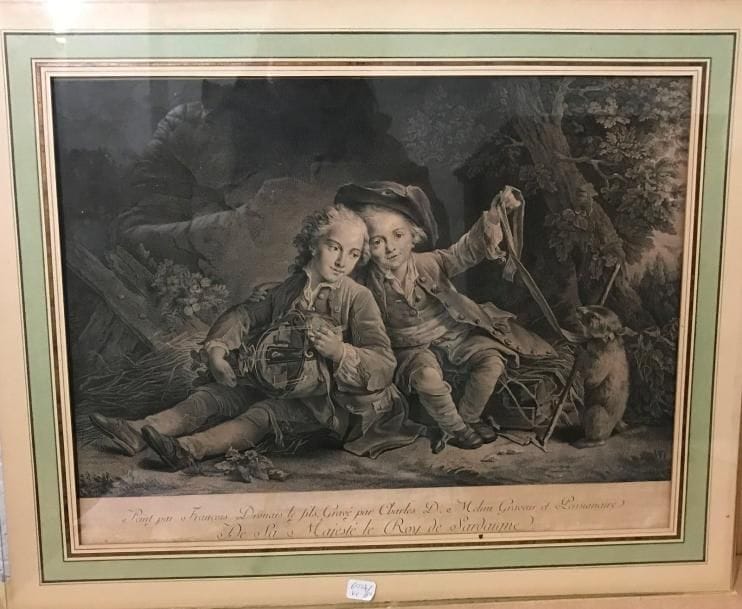 6024_69
D'après François Drouais, les enfants musiciens. Gravure en noir. Cadre.