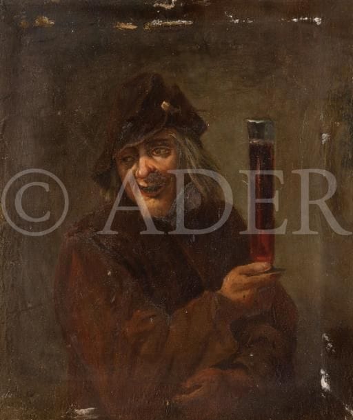 École FLAMANDE du XIXe siècle
Le buveur
Cuivre
21 x 18 cm