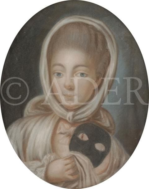 École FRANCAISE du XIXe siècle
Jeune fille au masque ; jeune femme en buste
Deux pastels ovales.
42 x 35 cm