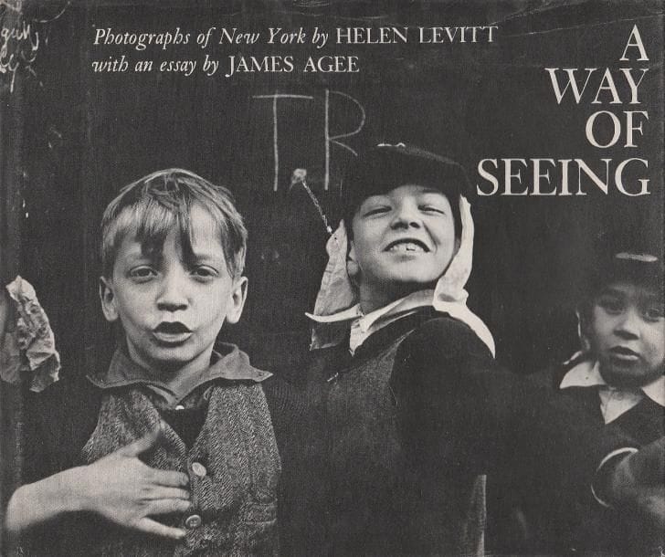 Levitt, Helen (1913-2009)
A Way of Seeing. 

Photographs of New York By Helen Levitt.

Essay By James Agee. 

The Viking Press, New York, 1965.

In-8 (20 x 24 cm). Édition originale. 80 pp. Reliure d’éditeur sous jaquette illustrée. Une déchirure. 

Ref. Parr & Badger, I, p. 252.