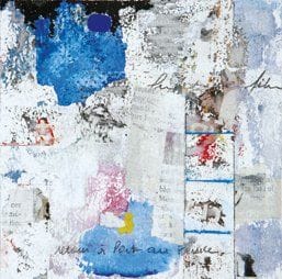Alain RAOUL (Né en 1947)
Traces 060, «Retour à Port au Prince» Technique mixte sur papier marouflé sur bois. Signée à droite. Titrée en bas au milieu. Datée au dos «21 février 2010». 30 x 20 cm