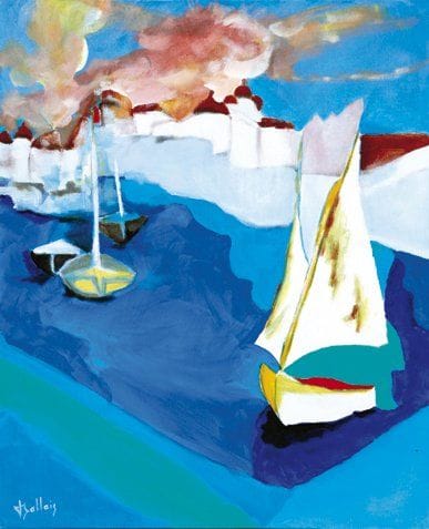 Pierre BALLAIS (Né en 1937)
Le voilier Acrylique sur toile. Signée en bas à gauche et au dos. 61 x 50 cm