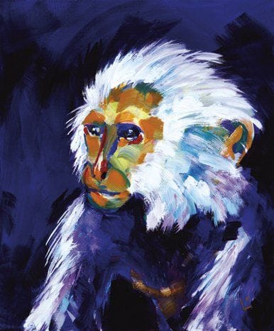 Lise VURPILLOT (Née en 1984)
Petit singe Huile sur toile. Monogrammée en bas à droite. Signée au dos, datée «Mars 2010», titrée et dédicacée «Don pour Haïti». 55 x 46 cm