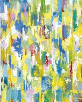 Sylvie SANDJIAN (Née en 1953)
Sans titre Huile sur toile. Signée et datée «2004» en bas à droite. Dédicacée au dos «Pour Haïti». 41 x 33 cm