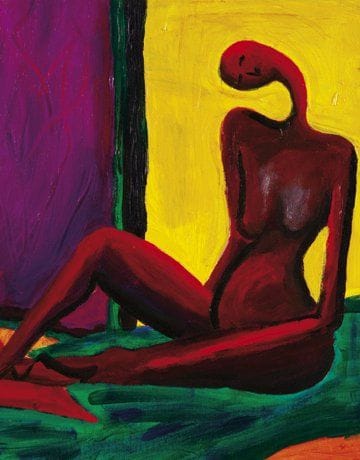 Gaël OCTAVIA (Né en 1977)
Ballerine III Acrylique sur toile. Signée et datée «Déc 2005» au dos. 41 x 33 cm