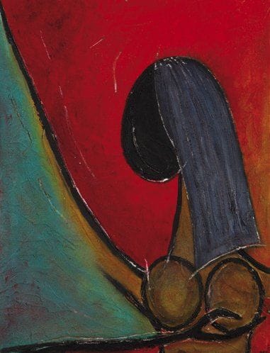 Patrick FOUCAUD-ROYER, dit Faire-Fer (Né en 1951)
Angelica IV Acrylique, sable et pigments sur toile. Monogrammé et daté «07» en bas à droite. Signé et titré au dos. 65 x 50 cm