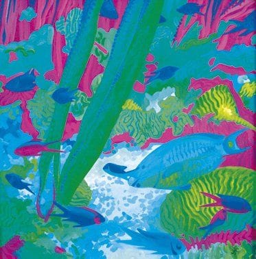 AYE (Né en 1950)
Couleurs Caraïbes Acrylique sur toile. Signée en bas à droite. Datée au dos «Juillet 2004». Encadrée. 60 x 60 cm