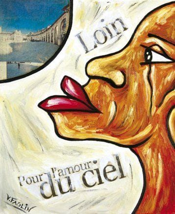 Vincent FAGLIN (Né en 1973)
La femme qui pleure Papiers journaux collés et huile sur toile. Signé en bas à gauche. Daté au dos «28 Février 2008». 46 x 38 cm Prix du journal l'Union. Exposition Tergnier, décembre 2008.