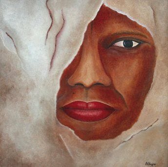 Elizabeth ALLEGRE (Née en 1966)
Femme africaine Huile sur toile. Signée en bas à droite. Au dos, datée «décembre 2002» et resignée. Encadrée. 40 x 40 cm