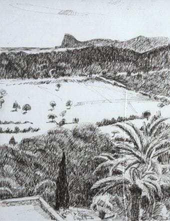 Philippe GENTIL (Né en 1929)
Ibiza Dessin à la plume. Signé en bas au milieu. Encadré. 40 x 31 cm
