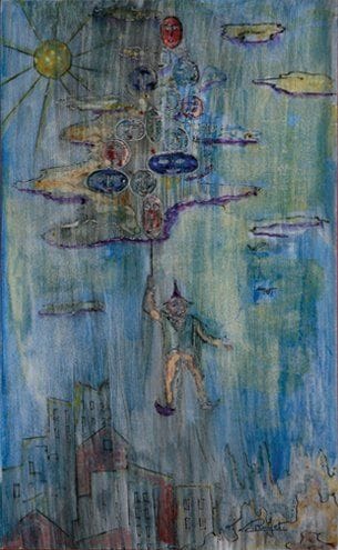 Lucien LE RUYET (Né en 1934)
L'Envol d'Arlequin Encre de Chine sur carton. Signée en bas à droite. Encadrée. 41 x 25 cm