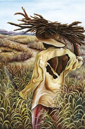Jean-Baptiste CELESTIN (Né en 1956)
Héros des champs Huile sur toile. Signée en bas à droite. 60 x 40 cm