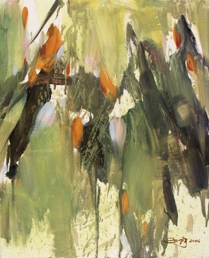 Ye TIAN [chinois] (Né en 1973)
Harmonie verte Huile sur toile. Signée et datée « 2006 » en bas à droite. 61 x 50 cm
