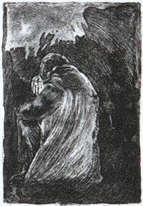 Helen BICKHAM [mexicaine] (Née en 1935)
Y llega la noche Gravure numérotée 9/30. Signée en bas à droite. Titrée au dos. 25 x 20 cm
