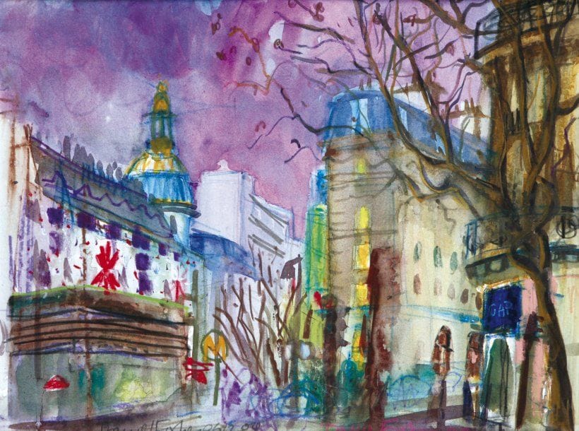 Daniel FISHER (Né en 1958)
Paysage parisien Aquarelle. Signée et datée «06 2009» en bas à gauche. 31 x 41 cm