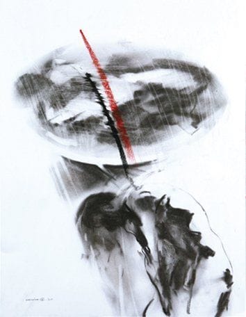Christian HACHE (Né en 1949)
Sans titre Fusain et craie pastel sur papier. Signé et daté «2010» en bas à gauche. 65 x 50 cm