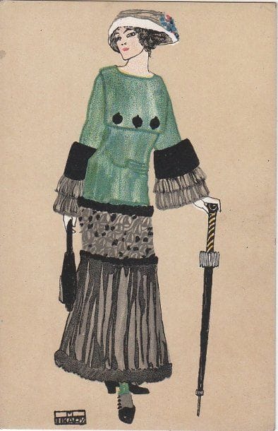 WIENER WERKSTATTE :
Maria LIKARZ n° 562 - N - TBE ( un coin légèrement touché )