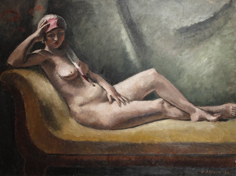 Maurice ASSELIN (1882-1947)
Le Repos du modèle, 1926 Huile sur toile. Signée et datée en bas à droite. 97 x 130 cm.
