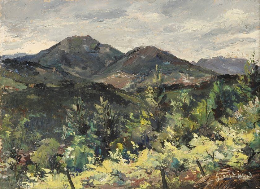 Girard Edmond-Emile dit GIRARD-MOND (1892-?)
Sainte Marguerite (Ardèche). Huile sur carton. Signée en bas à droite et titrée au dos. 24.50 x 33.50 cm 