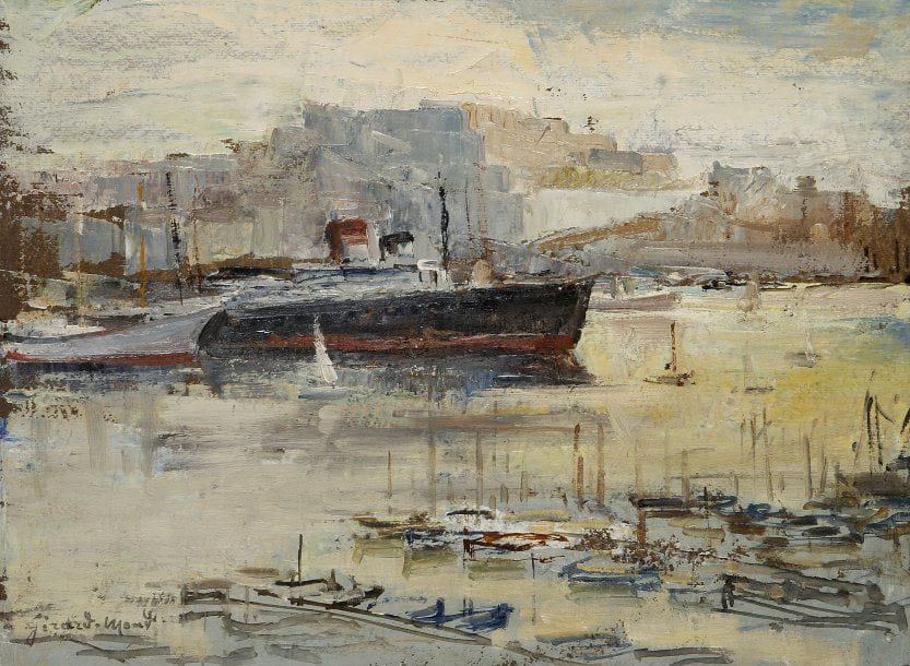 Girard Edmond-Emile dit GIRARD-MOND (1892-?)
Marseille. Huile sur carton. Signée en bas à gauche et titrée au dos. 24.50 x 33.50 cm 