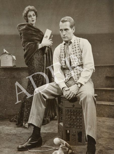 Sweet bird of youth (Doux oiseaux de jeunesse), 1962. De Richard Brooks, avec Paul Newman, Geraldine Page et Sidney Blackmer. Trois épreuves argentiques d'époque par Eileen Darby et une épreuve d'exploitation. Tampon du photographe aux versos. 25,5 x 20,5 cm.