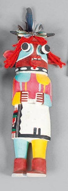 Flat Doll Wacas Katchina Hopi. Village of Shungopavi. B.E. Hauteur : 33 cm