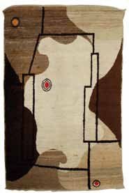 Louis MARCOUSSIS (1878-1941)
Sans titre. Tapis en laine. Edité par Marie Cuttoli, 1927. Taches 140 x 210 cm. Provenance : Marie Cuttoli / Henri Laugier
