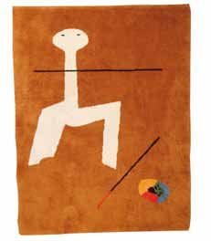 D'après Joan MIRO (1893-1983)
Acrobate. Tapis en laine. Tissé «J. MIRO» sur le revers en bas à droite. 193 x 154 cm